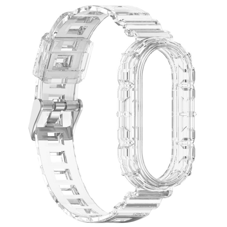 For Xiaomi Mi Band 8 Integrated Transparent Silicone Watch Band(White) - Watch Bands by PMC TechLife | Online Shopping South Africa | PMC TechLife