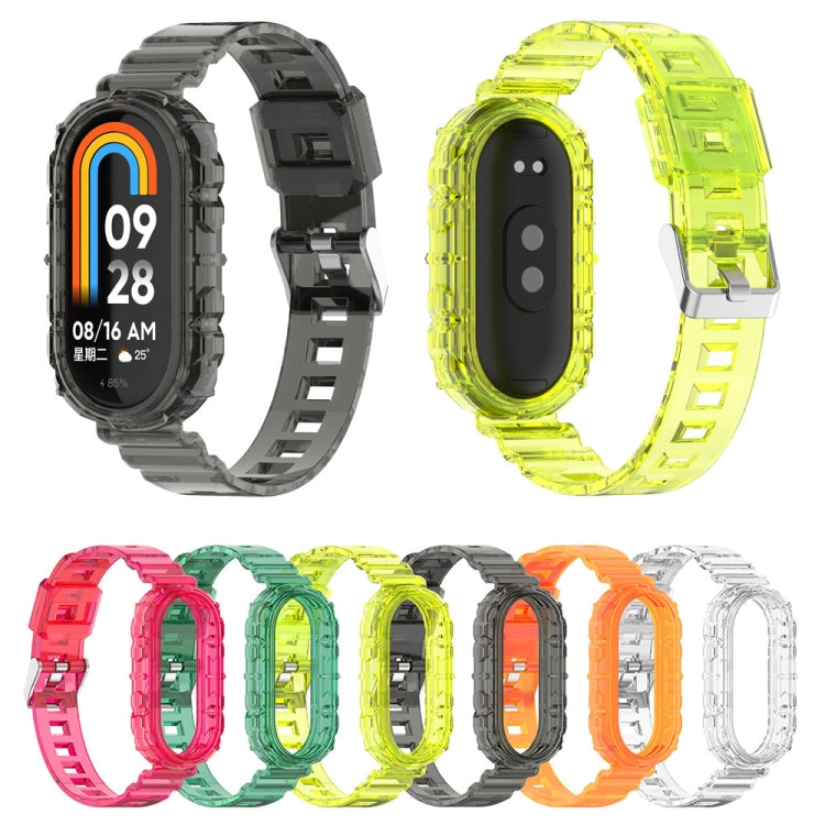 For Xiaomi Mi Band 8 Integrated Transparent Silicone Watch Band(Green) - Watch Bands by PMC TechLife | Online Shopping South Africa | PMC TechLife