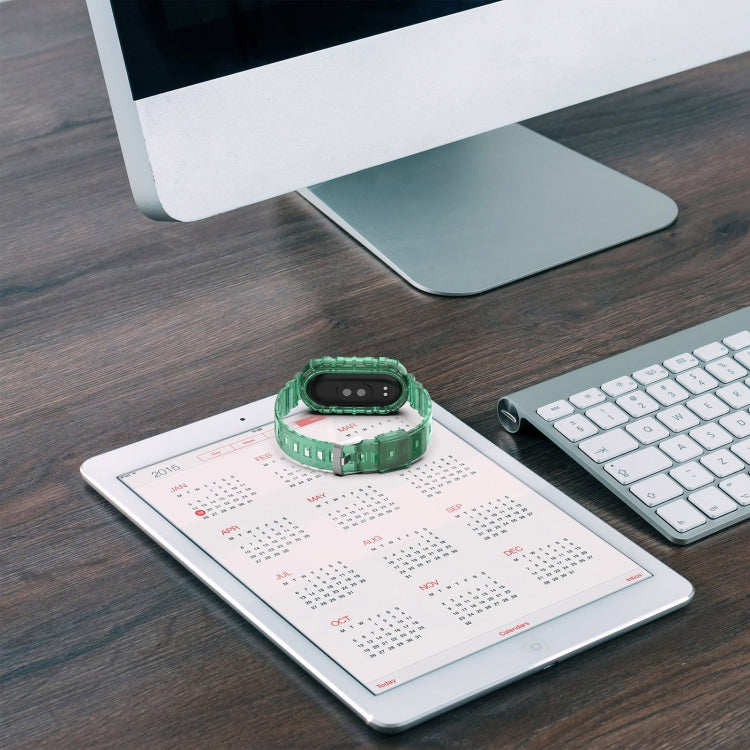 For Xiaomi Mi Band 8 Integrated Transparent Silicone Watch Band(Green) - Watch Bands by PMC TechLife | Online Shopping South Africa | PMC TechLife