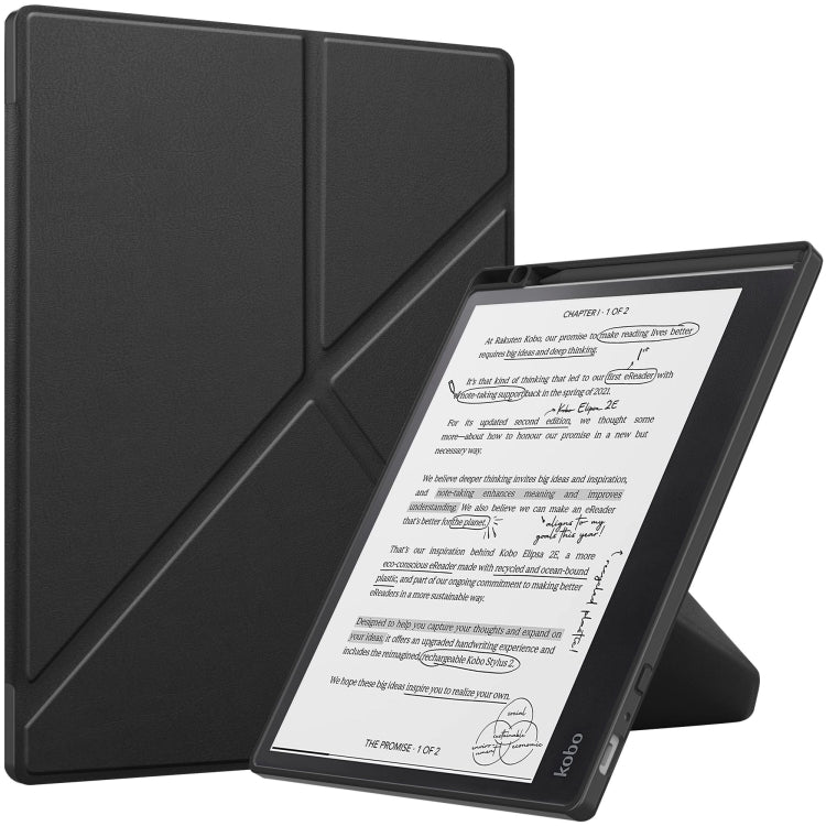 For Kobo Elipsa 2E Solid Color Deformation TPU Leather Smart Tablet Case(Black) - free shipping - PMC TechLife - Order now!