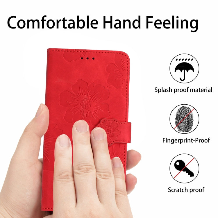 For Xiaomi 13 Flower Embossing Pattern Leather Phone Case(Red) - free shipping - PMC TechLife - Order now!