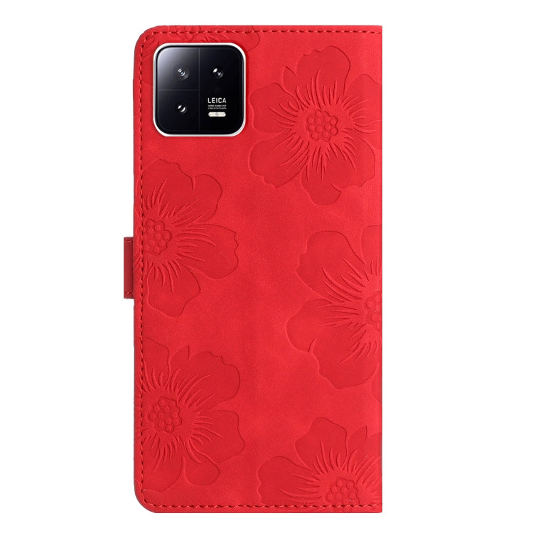 For Xiaomi 13 Pro Flower Embossing Pattern Leather Phone Case(Red) - free shipping - PMC TechLife - Order now!