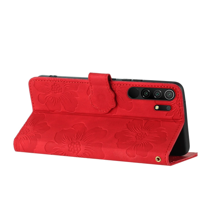 For Xiaomi Redmi 9 Flower Embossing Pattern Leather Phone Case(Red) - Xiaomi Cases by PMC Jewellery | Online Shopping South Africa | PMC Jewellery