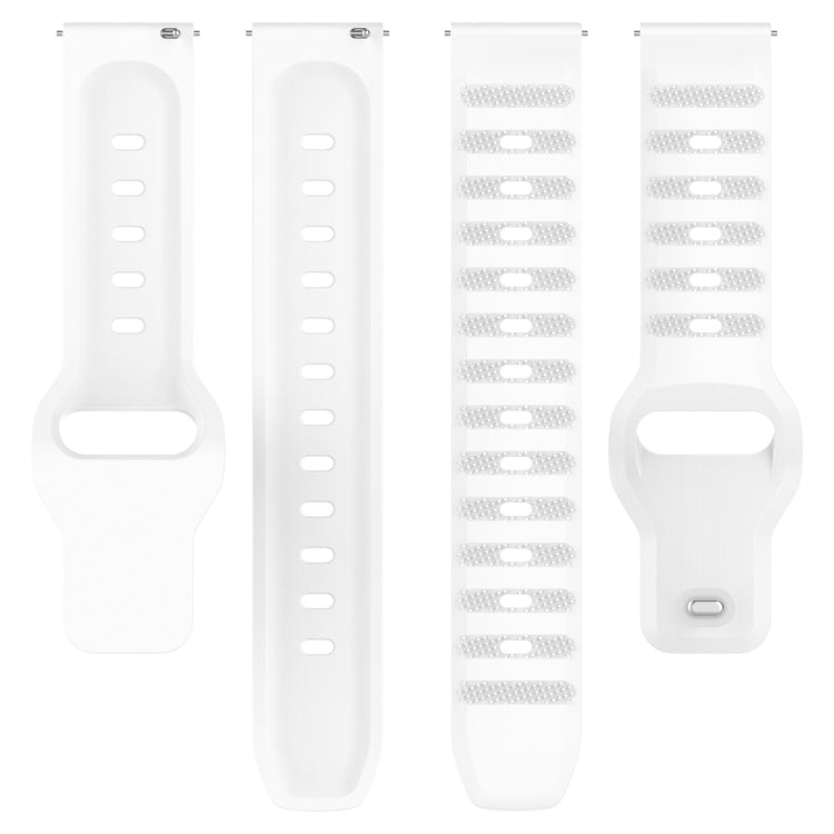 20mm Universal Dots Pattern Silicone Replacement Watch Band(White) - 20mm Bands by PMC TechLife | Online Shopping South Africa | PMC TechLife