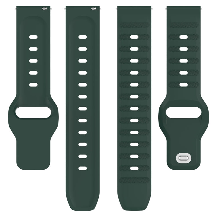 20mm Universal Dots Pattern Silicone Replacement Watch Band(Dark Green) - 20mm Bands by PMC TechLife | Online Shopping South Africa | PMC TechLife