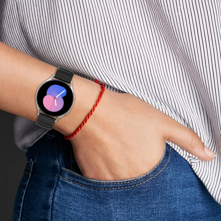 20mm Universal Dots Pattern Silicone Replacement Watch Band(White) - 20mm Bands by PMC TechLife | Online Shopping South Africa | PMC TechLife