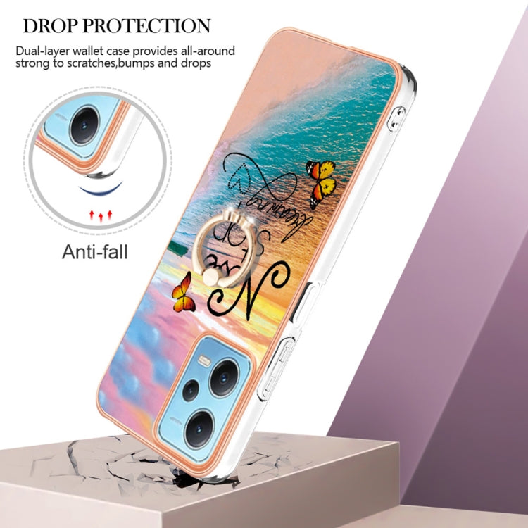 For Xiaomi Redmi Note 12 5G Global/Poco X5 5G Electroplating IMD TPU Phone Case with Ring(Dream Butterfly) - free shipping - PMC TechLife - Order now!