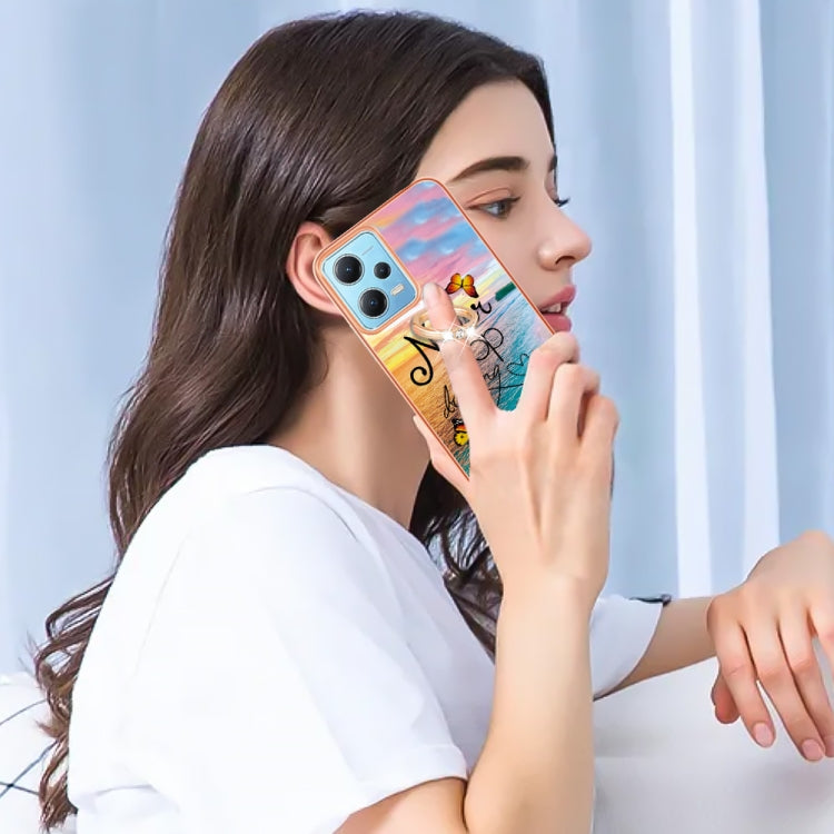 For Xiaomi Redmi Note 12 5G Global/Poco X5 5G Electroplating IMD TPU Phone Case with Ring(Dream Butterfly) - free shipping - PMC TechLife - Order now!