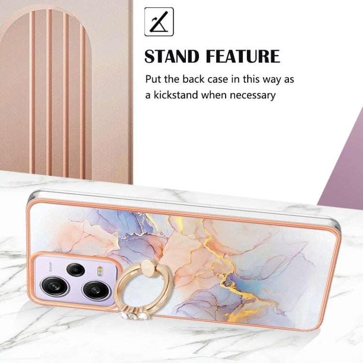 For Xiaomi Redmi Note 12 Pro 5G Global Electroplating IMD TPU Phone Case with Ring(White Marble) - free shipping - PMC TechLife - Order now!