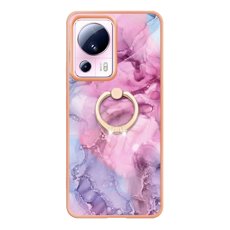 For Xiaomi 13 Lite 5G Electroplating Marble Dual-side IMD Phone Case with Ring(Pink 013) - free shipping - PMC TechLife - Order now!