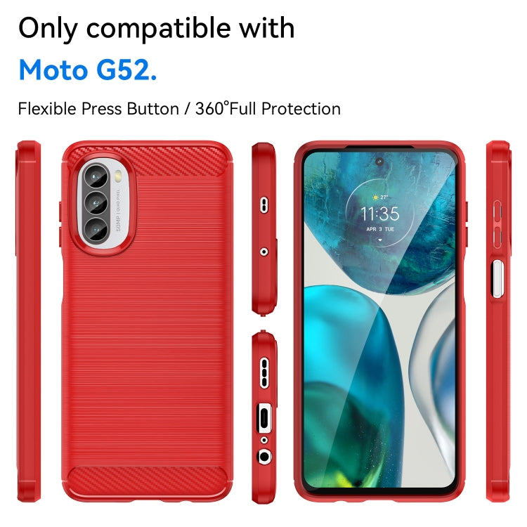 For Motorola Moto G52 Brushed Texture Carbon Fiber TPU Phone Case(Red) - free shipping - PMC TechLife - Order now!