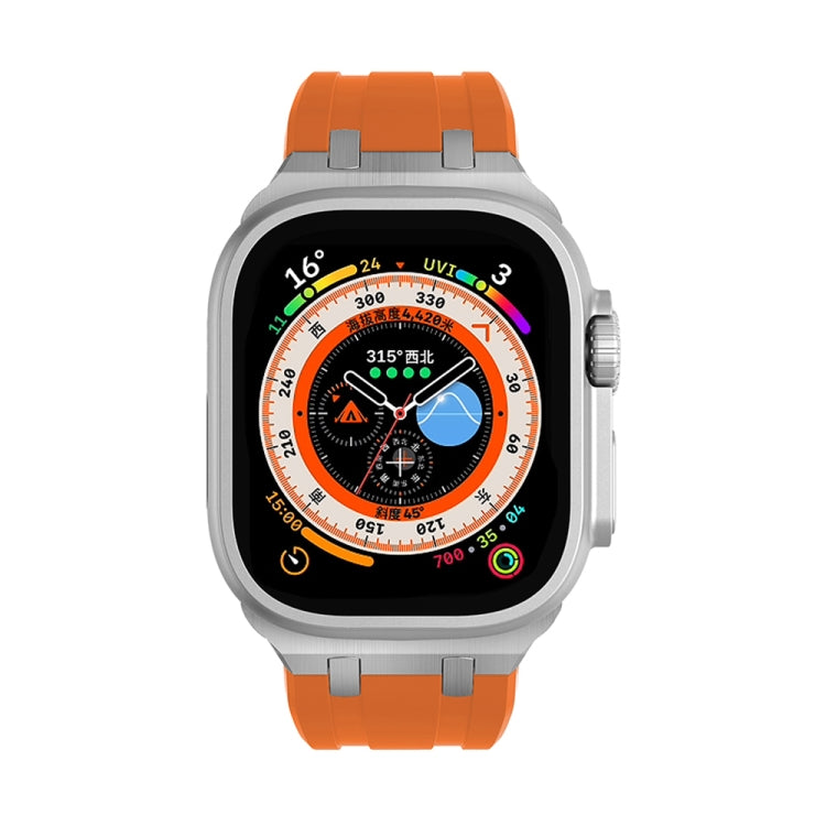 AP Silicone Watch Band For Apple Watch Ultra 49mm(Silver Orange) - Watch Bands by PMC TechLife | Online Shopping South Africa | PMC TechLife