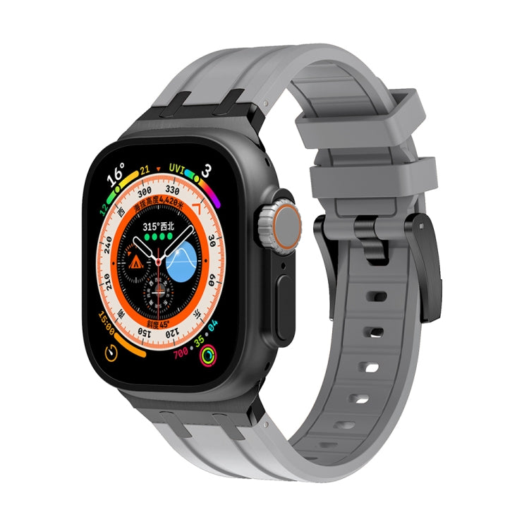 AP Silicone Watch Band For Apple Watch Ultra 49mm(Black Grey) - Watch Bands by PMC TechLife | Online Shopping South Africa | PMC TechLife