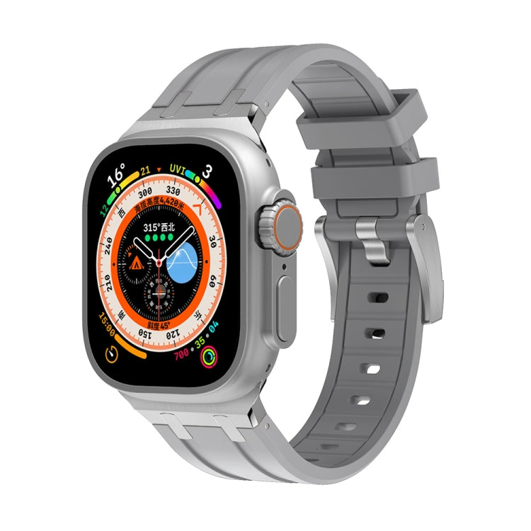 AP Silicone Watch Band For Apple Watch 8 41mm(Silver Grey) - Watch Bands by PMC TechLife | Online Shopping South Africa | PMC TechLife