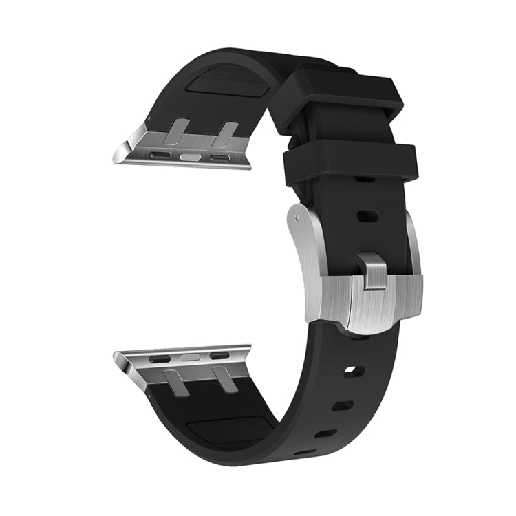 AP Silicone Watch Band For Apple Watch 8 45mm(Silver Black) - Watch Bands by PMC Jewellery | Online Shopping South Africa | PMC Jewellery