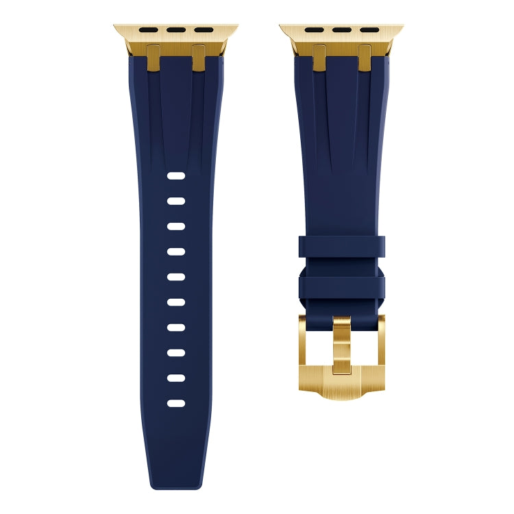 AP Silicone Watch Band For Apple Watch 8 45mm(Gold Blue) - Watch Bands by PMC TechLife | Online Shopping South Africa | PMC TechLife