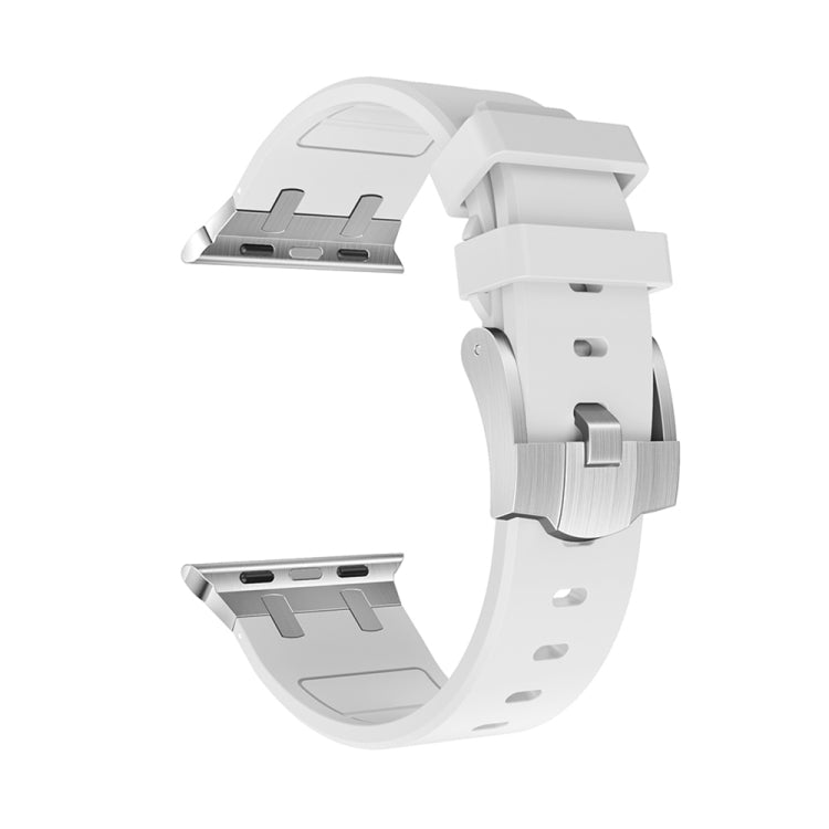 AP Silicone Watch Band For Apple Watch 7 45mm(Silver White) - Watch Bands by PMC Jewellery | Online Shopping South Africa | PMC Jewellery