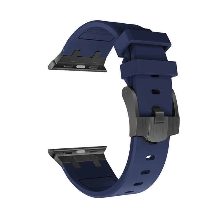 AP Silicone Watch Band For Apple Watch SE 2022 40mm(Black Blue) - Watch Bands by PMC TechLife | Online Shopping South Africa | PMC TechLife