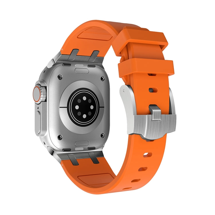 AP Silicone Watch Band For Apple Watch SE 44mm(Silver Orange) - Watch Bands by PMC TechLife | Online Shopping South Africa | PMC TechLife