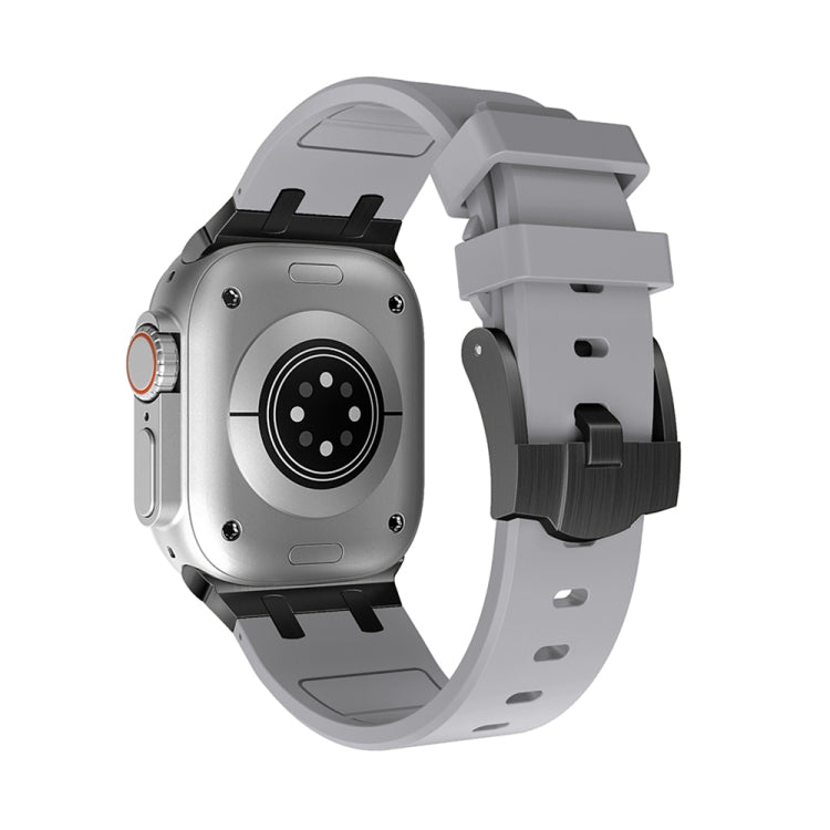 AP Silicone Watch Band For Apple Watch SE 44mm(Black Grey) - Watch Bands by PMC TechLife | Online Shopping South Africa | PMC TechLife
