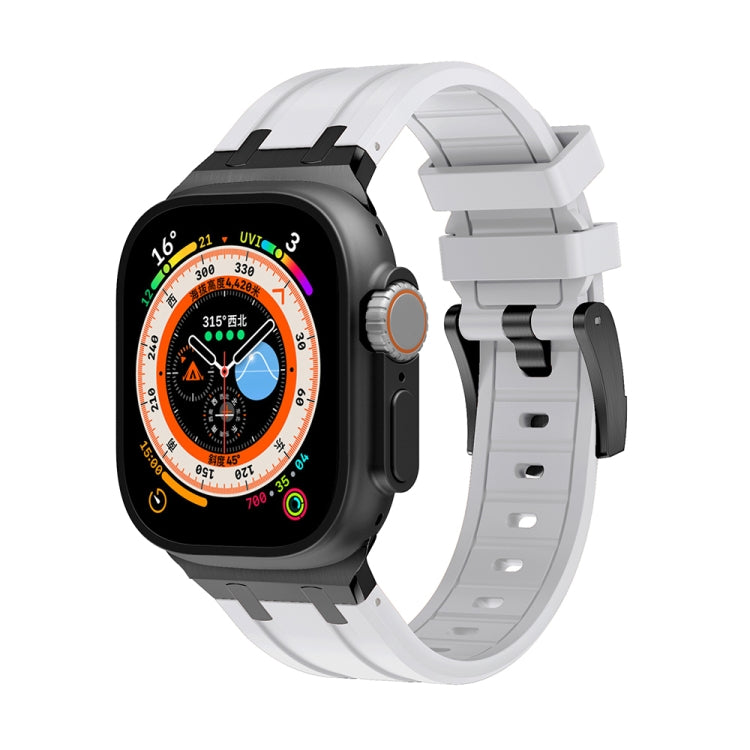 AP Silicone Watch Band For Apple Watch SE 44mm(Black White) - Watch Bands by PMC TechLife | Online Shopping South Africa | PMC TechLife