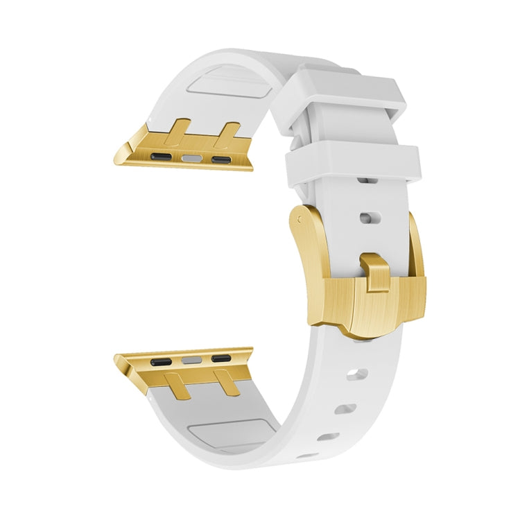 AP Silicone Watch Band For Apple Watch SE 44mm(Gold White) - Watch Bands by PMC TechLife | Online Shopping South Africa | PMC TechLife