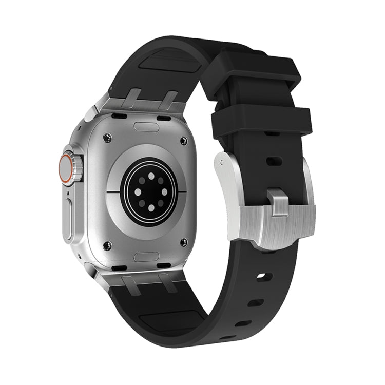 AP Silicone Watch Band For Apple Watch 5 40mm(Silver Black) - Watch Bands by PMC TechLife | Online Shopping South Africa | PMC TechLife
