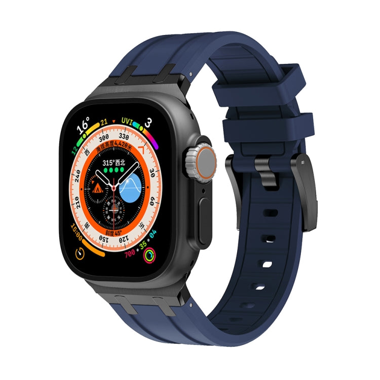 AP Silicone Watch Band For Apple Watch 5 44mm(Black Blue) - Watch Bands by PMC TechLife | Online Shopping South Africa | PMC TechLife