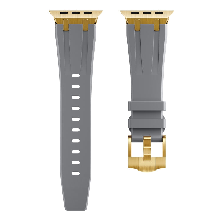 AP Silicone Watch Band For Apple Watch 5 44mm(Gold Grey) - Watch Bands by PMC TechLife | Online Shopping South Africa | PMC TechLife