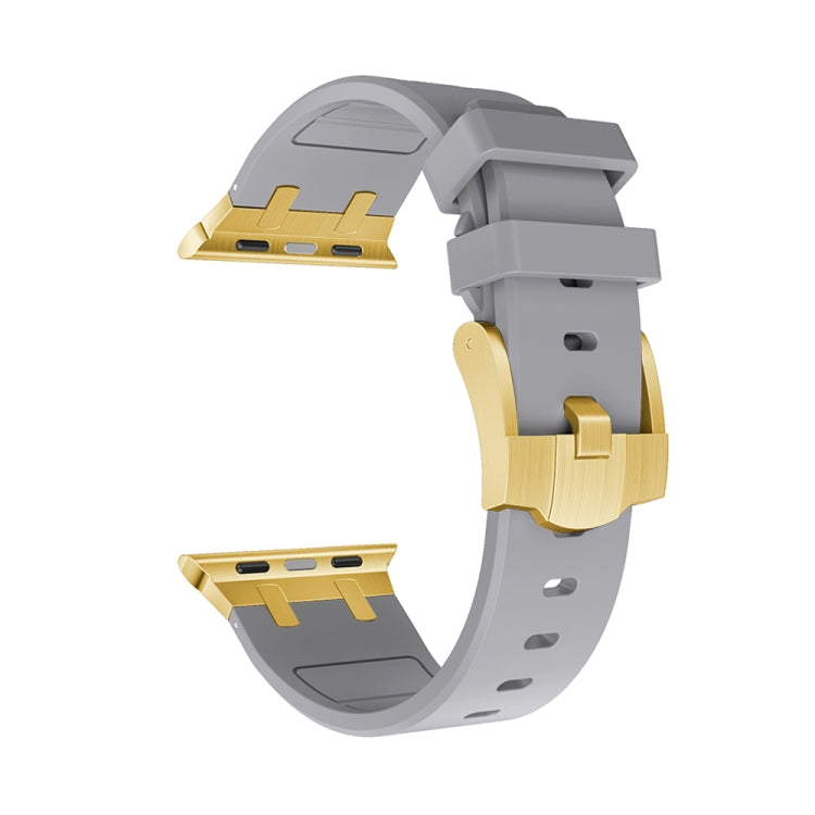 AP Silicone Watch Band For Apple Watch 5 44mm(Gold Grey) - Watch Bands by PMC TechLife | Online Shopping South Africa | PMC TechLife