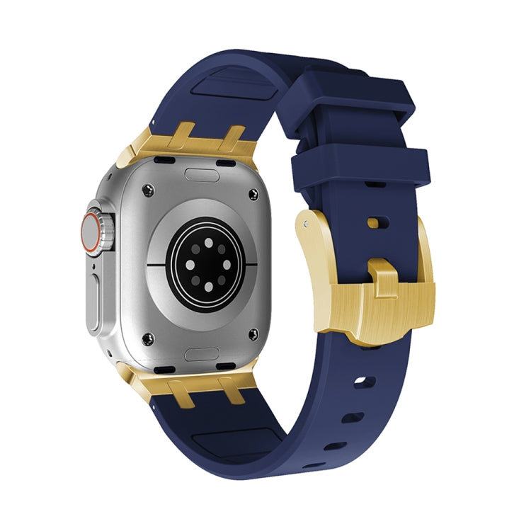 AP Silicone Watch Band For Apple Watch 4 40mm(Gold Blue) - Watch Bands by PMC TechLife | Online Shopping South Africa | PMC TechLife