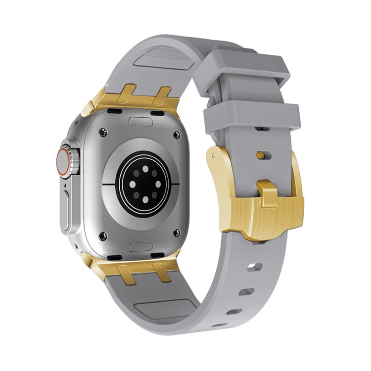 AP Silicone Watch Band For Apple Watch 4 44mm(Gold Grey) - Watch Bands by PMC TechLife | Online Shopping South Africa | PMC TechLife