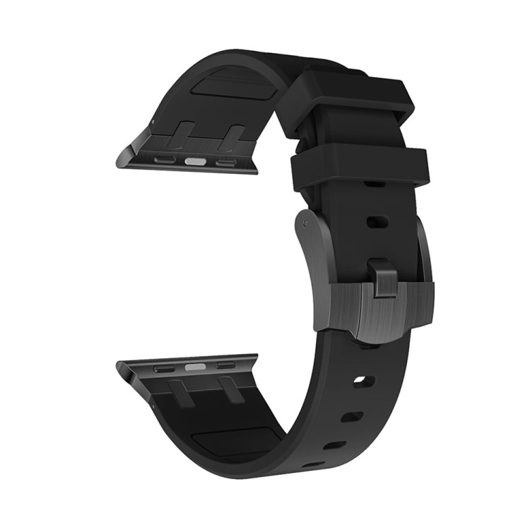 AP Silicone Watch Band For Apple Watch 38mm(Black Black) - Watch Bands by PMC Jewellery | Online Shopping South Africa | PMC Jewellery