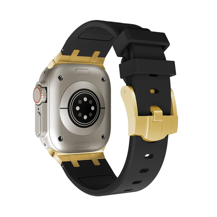AP Silicone Watch Band For Apple Watch 38mm(Gold Black) - Watch Bands by PMC TechLife | Online Shopping South Africa | PMC TechLife