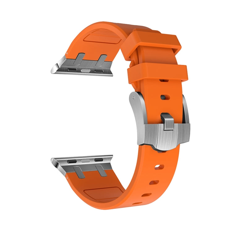 AP Silicone Watch Band For Apple Watch 38mm(Silver Orange) - Watch Bands by PMC TechLife | Online Shopping South Africa | PMC TechLife