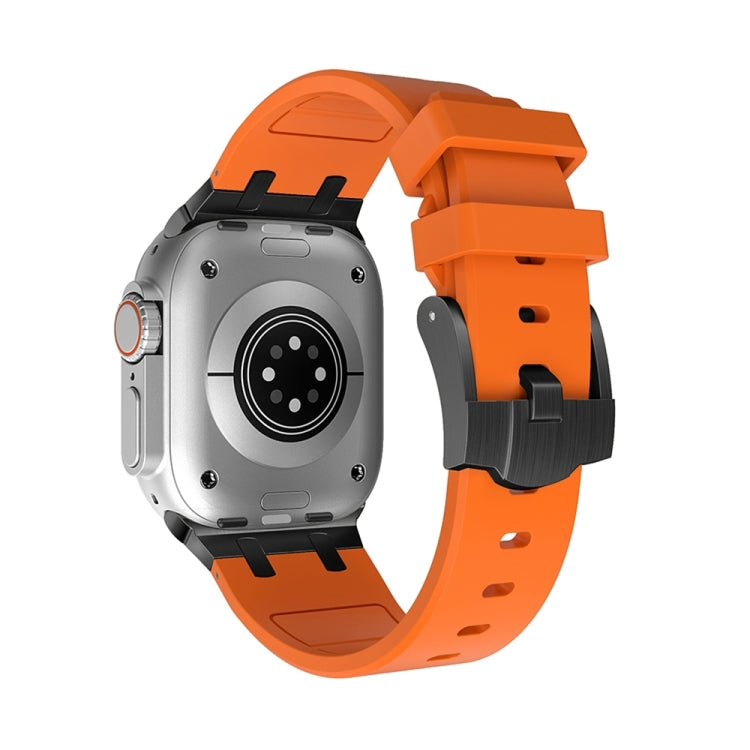 AP Silicone Watch Band For Apple Watch SE 2023 44mm(Black Orange) - Watch Bands by PMC TechLife | Online Shopping South Africa | PMC TechLife