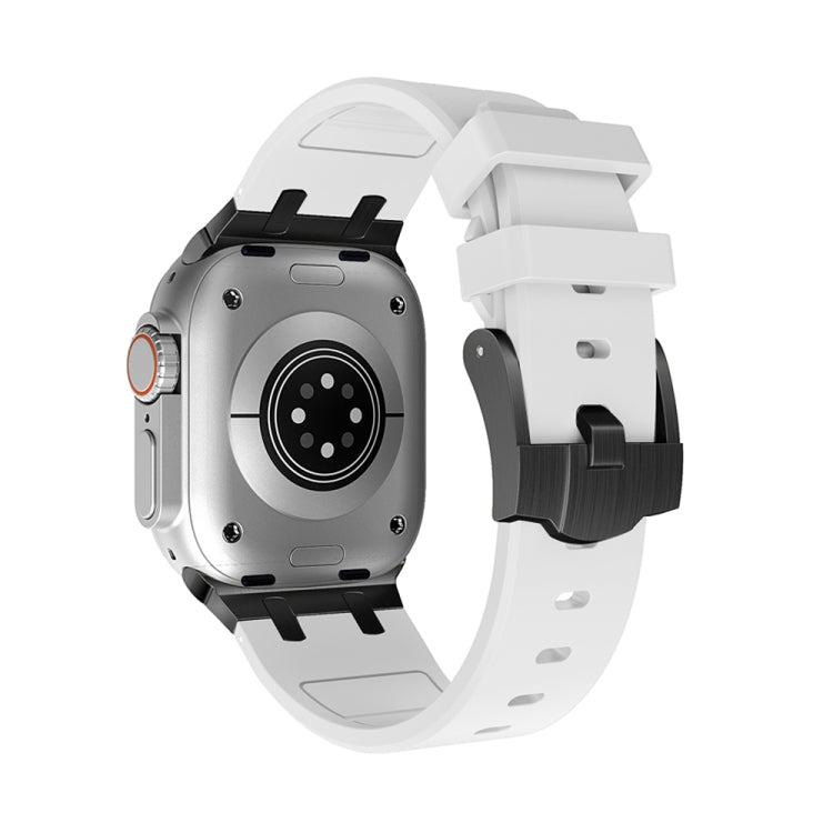 AP Silicone Watch Band For Apple Watch SE 2023 44mm(Black White) - Watch Bands by PMC TechLife | Online Shopping South Africa | PMC TechLife