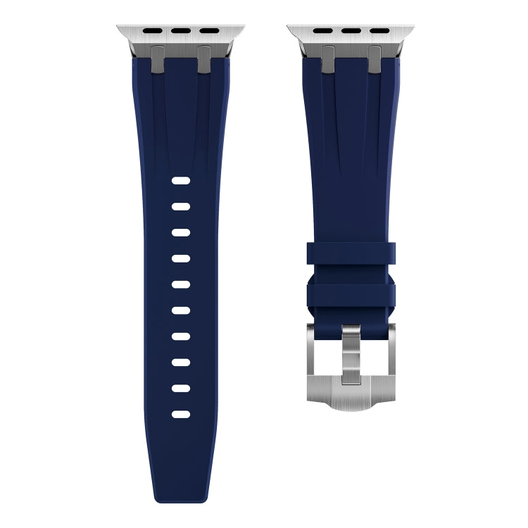AP Silicone Watch Band For Apple Watch 9 45mm(Silver Blue) - Watch Bands by PMC TechLife | Online Shopping South Africa | PMC TechLife