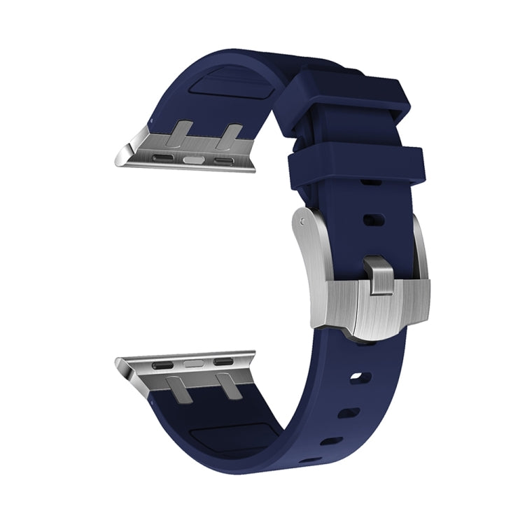 AP Silicone Watch Band For Apple Watch 9 45mm(Silver Blue) - Watch Bands by PMC TechLife | Online Shopping South Africa | PMC TechLife
