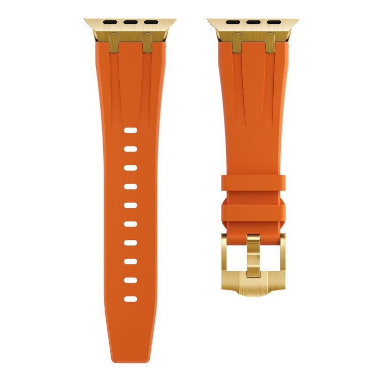 AP Silicone Watch Band For Apple Watch 9 45mm(Gold Orange) - Watch Bands by PMC TechLife | Online Shopping South Africa | PMC TechLife