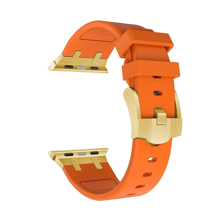 AP Silicone Watch Band For Apple Watch 9 45mm(Gold Orange) - Watch Bands by PMC TechLife | Online Shopping South Africa | PMC TechLife