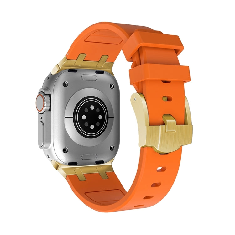 AP Silicone Watch Band For Apple Watch 9 45mm(Gold Orange) - Watch Bands by PMC TechLife | Online Shopping South Africa | PMC TechLife