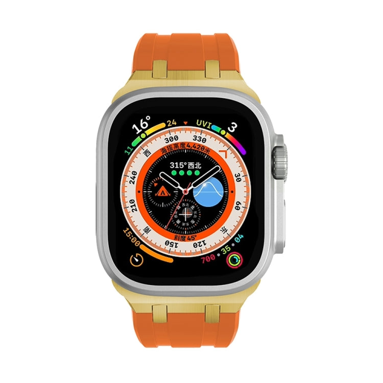 AP Silicone Watch Band For Apple Watch 9 45mm(Gold Orange) - Watch Bands by PMC TechLife | Online Shopping South Africa | PMC TechLife