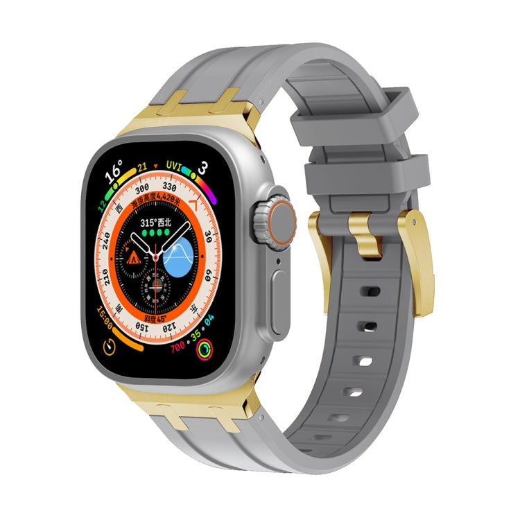 AP Silicone Watch Band For Apple Watch 9 45mm(Gold Grey) - Watch Bands by PMC TechLife | Online Shopping South Africa | PMC TechLife