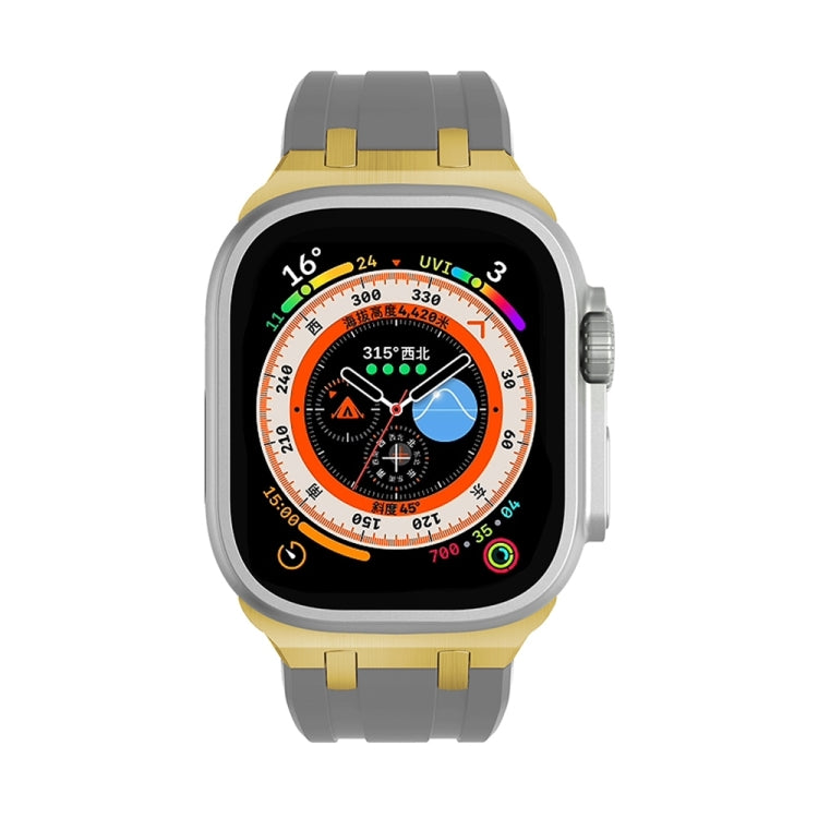 AP Silicone Watch Band For Apple Watch 9 45mm(Gold Grey) - Watch Bands by PMC TechLife | Online Shopping South Africa | PMC TechLife