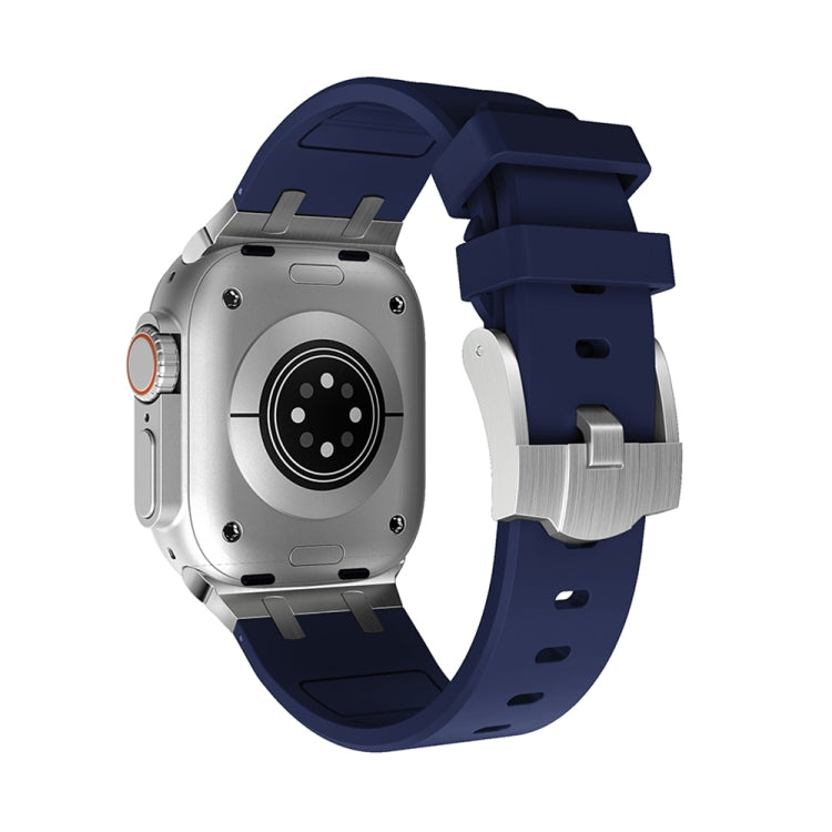 AP Silicone Watch Band For Apple Watch 9 41mm(Silver Blue) - Watch Bands by PMC TechLife | Online Shopping South Africa | PMC TechLife