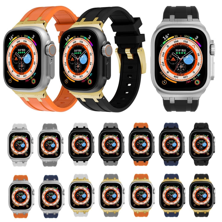 AP Silicone Watch Band For Apple Watch 3 42mm(Silver Orange) - Watch Bands by PMC Jewellery | Online Shopping South Africa | PMC Jewellery