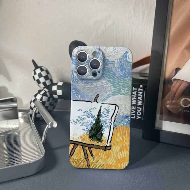 For iPhone 14 Pro Max Precise Hole Oil Painting Pattern PC Phone Case(Landscape Painting) - iPhone 14 Pro Max Cases by PMC TechLife | Online Shopping South Africa | PMC TechLife