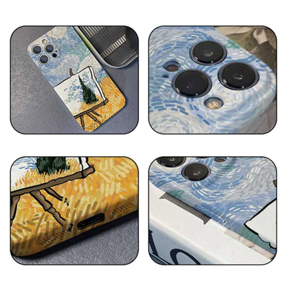 For iPhone 13 Pro Precise Hole Oil Painting Pattern PC Phone Case(Landscape Painting) - iPhone 13 Pro Cases by PMC Jewellery | Online Shopping South Africa | PMC Jewellery