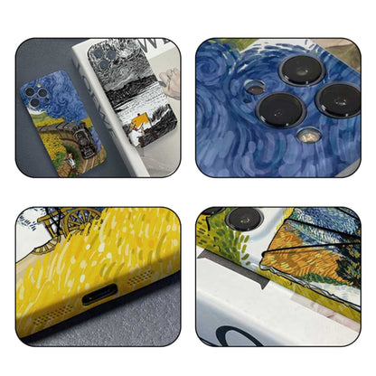 For iPhone 12 mini Precise Hole Oil Painting Pattern PC Phone Case(Inkwash) - iPhone 12 mini Cases by PMC Jewellery | Online Shopping South Africa | PMC Jewellery